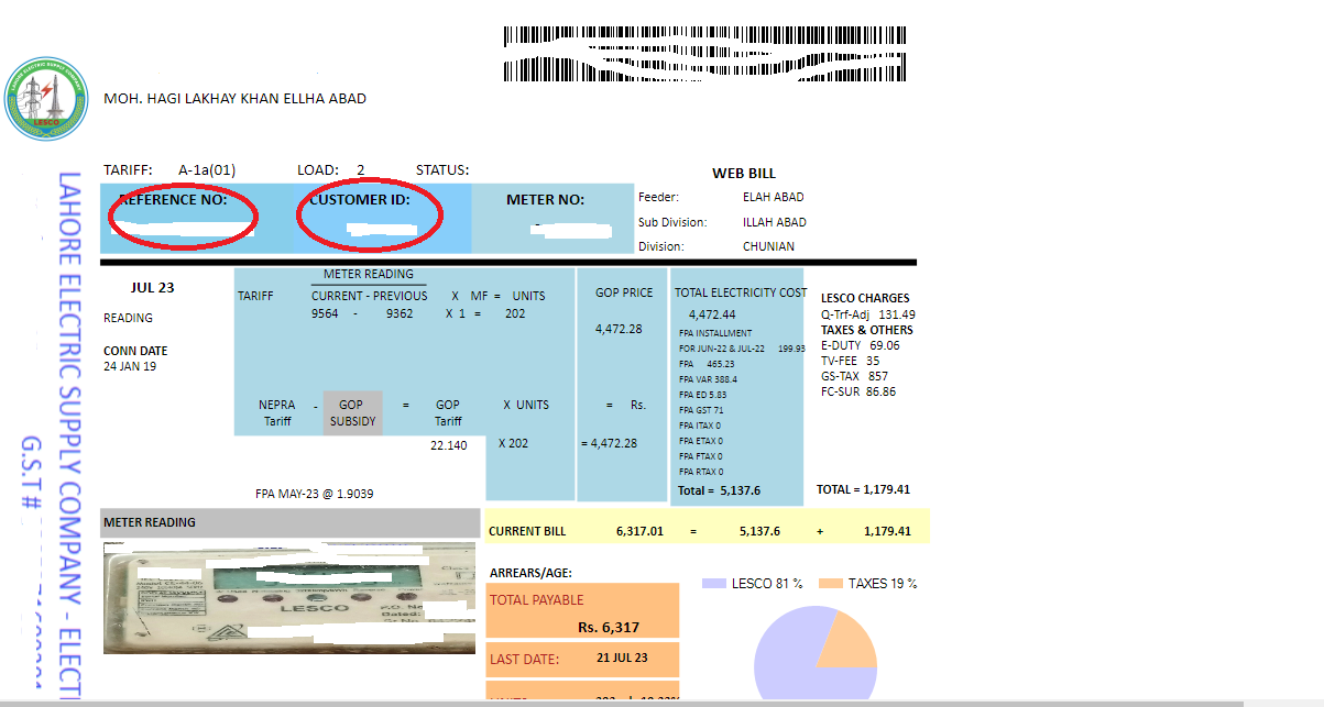 LESCO Bill Check Online By Serial Number August 2024