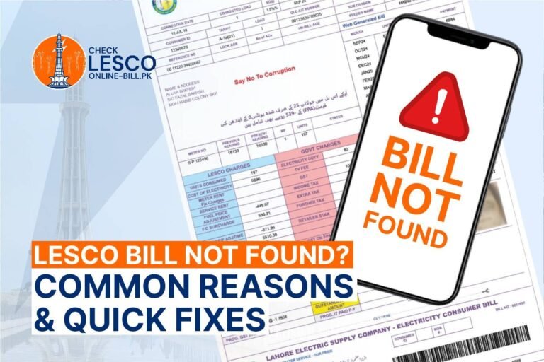 LESCO bill not found