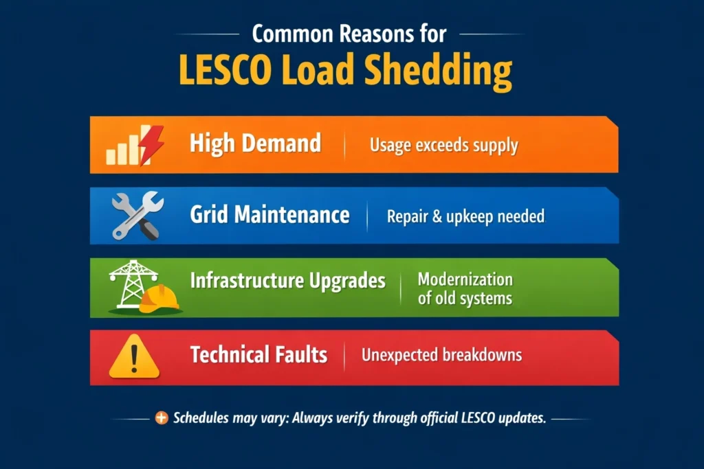 Reasons of LESCO Load Shedding